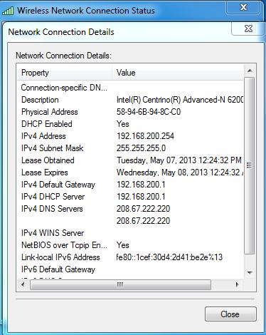 3.8 Guest Wireless Client Connection Figure 42 shows an established wireless client s connection status to the Guest