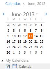 6.1.2 The Calendar Toolbar Delete an appointment or meeting schedule Share your calendar with colleagues Print New calendar Go to Today Switch Views Day, Work Week, 7 Day Week,