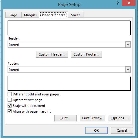 Microsoft Excel Page Setup & Printing OUTCOME: Students will be able to apply page setup options to include a header, change the