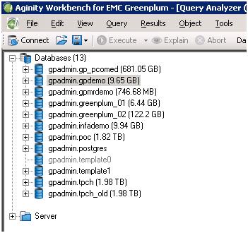 Operational scenarios Overview This section details some common operational scenarios of the Aginity Workbench that you can use to manage the Greenplum Database.