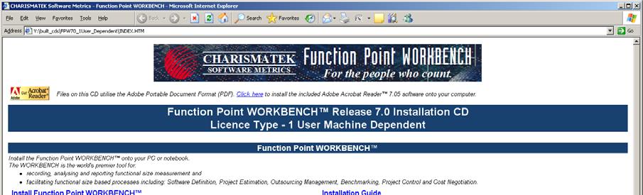 FUNCTION POINT WORKBENCH Standalone Licence Installation and Activation For installation of the FUNCTION POINT WORKBENCH onto a standalone PC, complete the 4 Installation Steps described in the