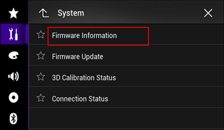 4. Touch [System Information]. 5. Touch [Firmware Information]. 6.