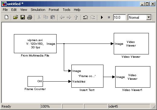 2 Importing and Exporting Video 9 Set the configuration parameters. Open the Configuration dialog box by selecting Configuration Parameters from the Simulation menu.