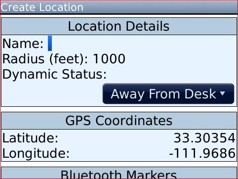 Creating New Locations By selecting New Location, you may create a new location. If this is going to be a GPS coordinate based location, you will need to have started the GPS from the main menu.