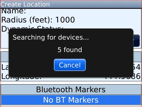 The Bluetooth search within the application will display any