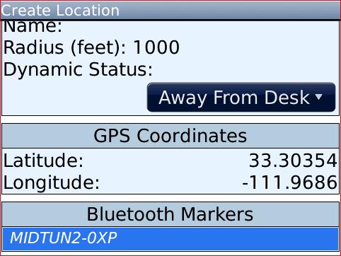 After selecting a Bluetooth device, it will show up in the marker list. You may add or delete additional markers to this location.