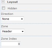 Layout o o o o Hidden = This works well if you are adding CSS or code to do a specific funtion on a page.