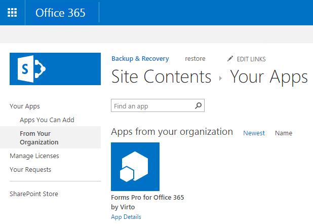 Office 365 by Virto" icon and trust it.