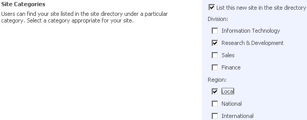 The next section asks if you want to keep the same set of navigation tabs as the parent: Finally, you will specify how SharePoint will