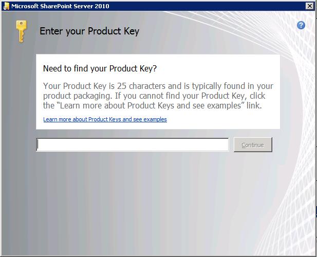 On the Enter Your Product Key page, type your product