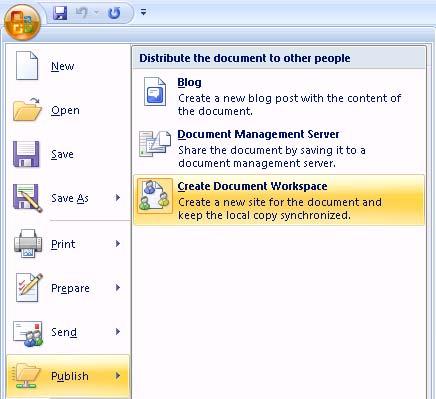 Let s save a new document to a new workspace on a SharePoint server.