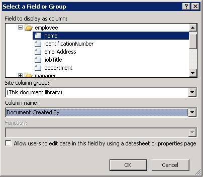 When you specify fields for promotion, the specified fields can be listed in columns in the SharePoint library that you created.