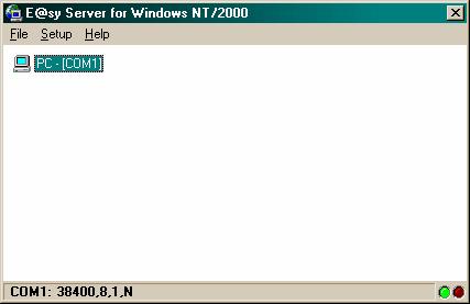 5. REAL TIME CONTROL SOFTWARE 5.1 E@SY SERVER The E@syServer.exe program has to be installed on the PC where the is connected.this PC has a direct connection to the E@sy bus through the COM port.
