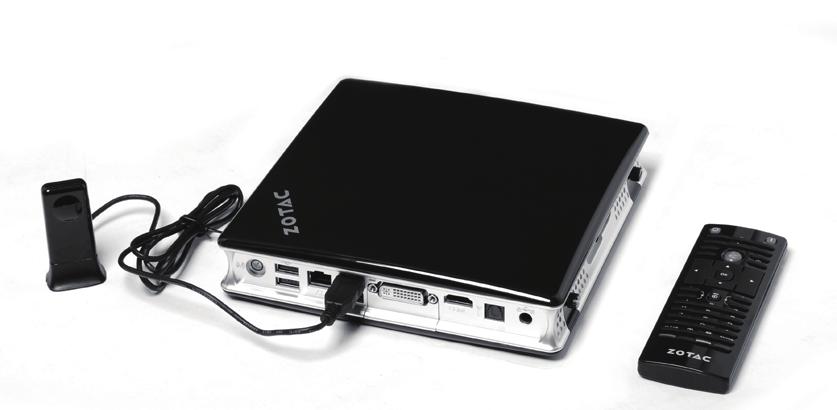 ZOTAC ZBOX IR receiver Enjoy more of your favorite entertainment by MCE (Media Center Edition) remote controller with USB IR receiver (connecting to USB 2.0 port).