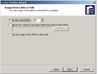 5) Click [Next] at the Create Partition Wizard Windows.