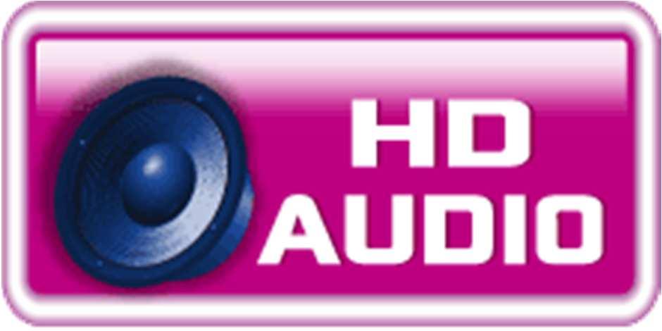 HD Audio Provides high quality sound with minimal loss of audio fidelity.