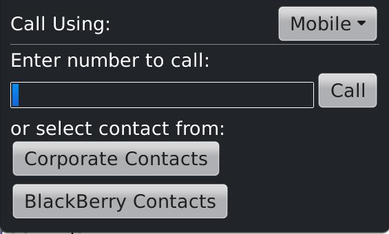 MiCollab Client Administrator Guide Figure 0-1 Figure 6: BlackBerry Place OfficeLink call dialog box From the Place OfficeLink Call dialog box, users must specify the following: The number to call