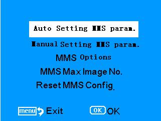 3.2 Set up MMS Parameters on Camera Enter test mode by pushing the switch to the TEST position, then press to enter the setting window of the MMS parameters.