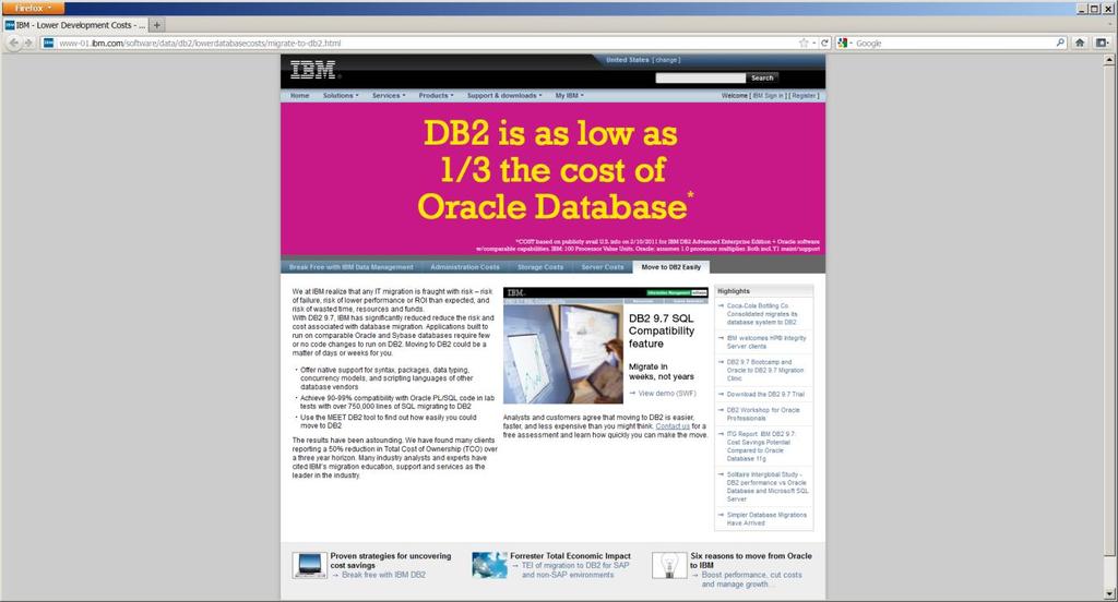 Summary Oracle or DB2 LUW or both: DB2 Compatibility Vector enable Oracle Compatibility Features (db2set DB2_COMPATIBILITY_VECTOR=ORA) With DB2 9.