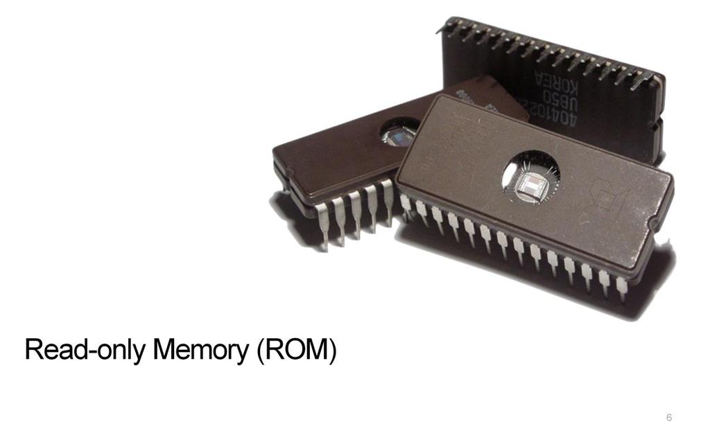 Another important memory in the computer is the ROM, as abbreviation of read-only memory. It's a type of memory that is recorded by the manufacturer and we can only read it.