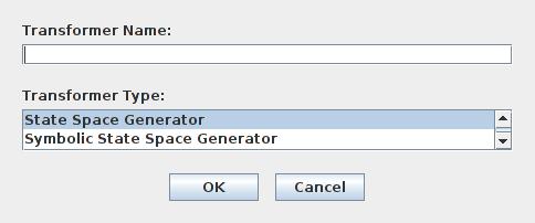 State space generation 1. [Project Editor Transformer New], w/ right button. 2.
