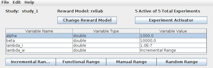 The reward and study models We define a PV reliability of type instant of time, with the following rate reward function: if (computer->failed->mark() == 0) return 1; In the