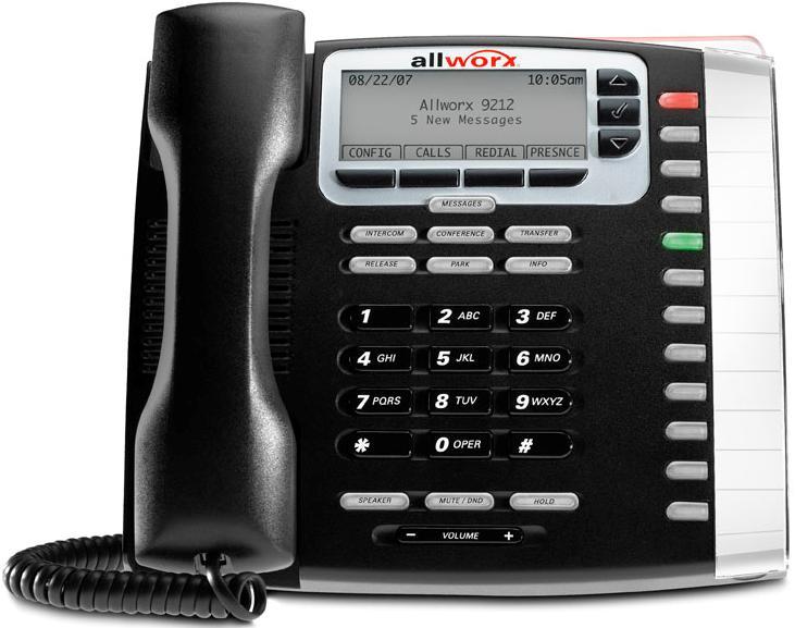 The Allworx 9212 A premium top-of-the-line phone with Powerful Features 12 programmable, 3-color Feature Keys 7