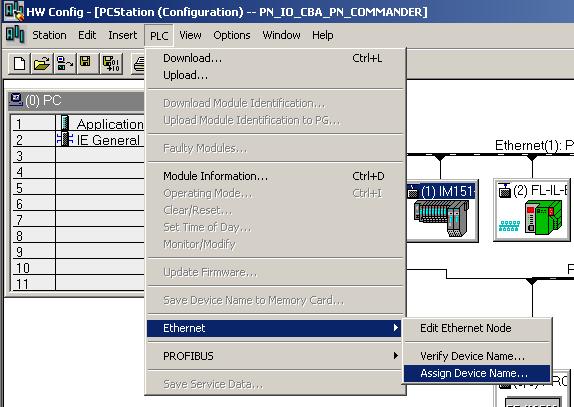 4.5 Download the PROFINET IO Device Names a) Warning: Before downloading PROFINET IO device names, make sure that ProfinetCommander is not running or HW Config will lock up.