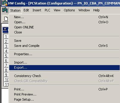4.6 Exporting the Hardware Configuration to a File The hardware configuration must be