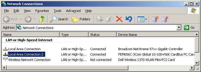 Set the IP address on the PC using the Windows software.
