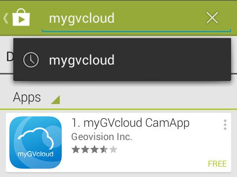Using mygvcloud CamApp Supported