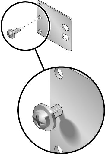 FIGURE 4-5 Installing a Screw on the Middle Rack Position on the Rear Plate b.