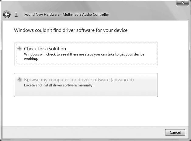 If the following window on the left will appears, click on Browse my computer for driver software (advanced) in order to show Windows where the driver