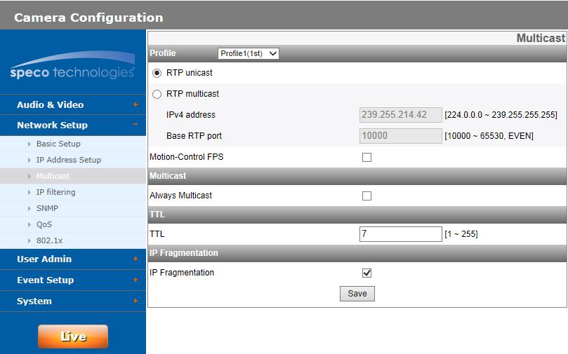 > > Smart Port Setting: Select [On] to allocate a port number automatically. If you select [On], [HTTP Port] and [RTSP Port] options are deactivated.