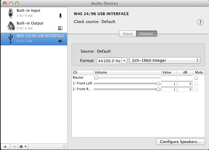 µdac USB Configuration (MAC) When connecting to Mac computers the USB interface automatically installs the drivers into the operating system.