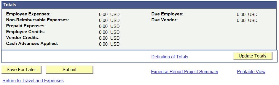 If you are creating this ER for non-travel related expenses, just click on Return to Expense Report Entry as indicated