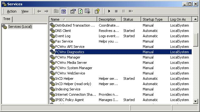 Chapter 9: Logging on and configuring Facility Commander Wnx Classic view: Click Administrative Tools, and then click Services. 3. The Services window opens.