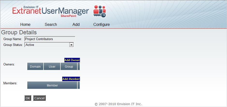 16 Extranet User Manager User Guide Add Groups As discussed earlier, it is recommended that you manage user permissions by groups. Create a Group 1.