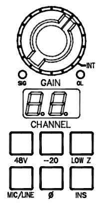 Channel Controls The channels can be controlled from the front panel, from a remote Mac or PC or from Pro Tools using the optional remote control software.