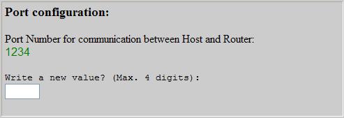STEP 4: The first block s name is Port Configuration. This parameter refers to the Router local port used for TCP communication with the Host.