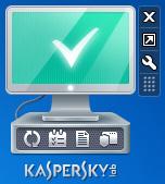 The Kaspersky Gadget is designed for quick access to the main features of the application (for example, protection status indication, virus scanning of objects, application operation reports and etc).