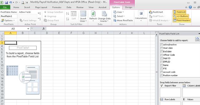 tab and select PivotTable. a. You will get the Create PivotTable prompt box.