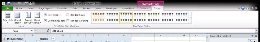 Returning to our PivotTable: