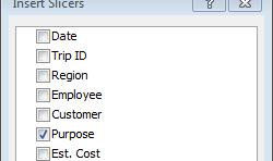 Slicers (Excel 2010 only) Excel 2010 allow users to insert