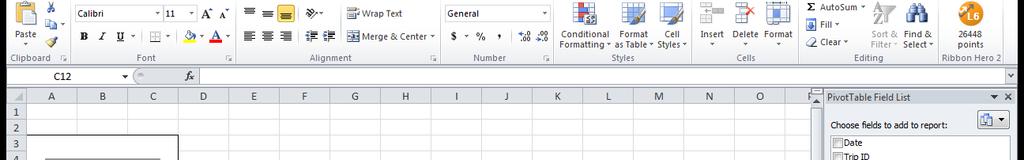 Insert a PivotTable You now have a PivotTable on a new