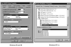 Windows 95 and 98 highlight the option in the Installable Options section; then select the setting under Change Setting. Windows NT 4.
