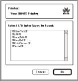 4. Select Interfaces from the Configure box. The Select I/O Interfaces to Spool window appears (fig. 3.13). Fig. 3.13 Select I/O Interfaces to Spool Window 5.