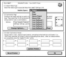 3. Select a setting for the media type you are using from the Media Type drop-down menu (fig. 20). Fig. 20 Media Types Menu Note: Each media type can have only one set of options.