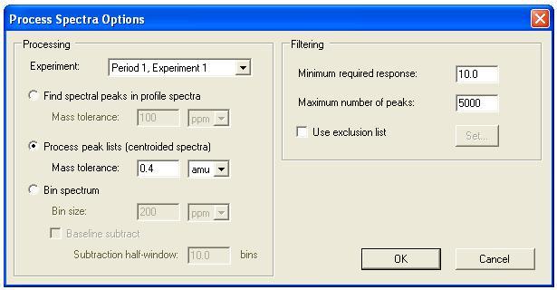 The dialog used to specify the options is shown above and is almost identical to the dialog discussed in section 2.1.2.3.