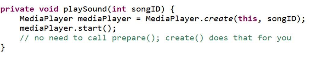 playsoundmethod okay for short sounds downsides: plays to completion multiple sounds